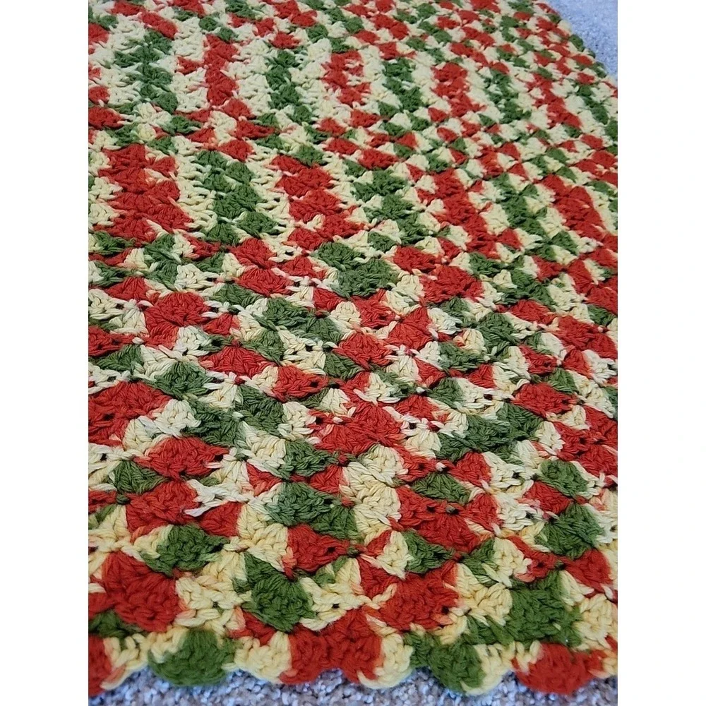 Afghan Handmade Crocheted‎ Blanket Multi Color 69